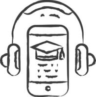 Audio book hand drawn vector illustration