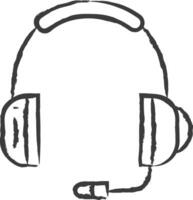 auriculares mano dibujado vector ilustración