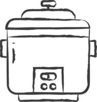 Rice Cooker hand drawn vector illustration