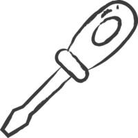 Screwdriver hand drawn vector illustration