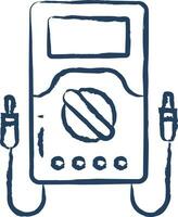 Voltmeter hand drawn vector illustration