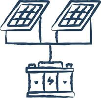 Solar battery charger hand drawn vector illustration