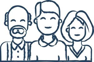 Family hand drawn vector illustration