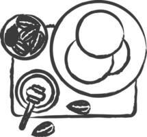 Pan cake hand drawn vector illustration