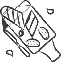 Garlic bread hand drawn vector illustration