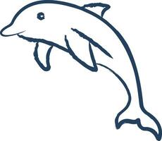 Dolphin Fish hand drawn vector illustration