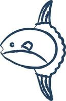 Ocean sunfish hand drawn vector illustration