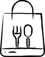 comida bolso mano dibujado vector ilustración