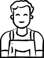 Man chef hand drawn vector illustration