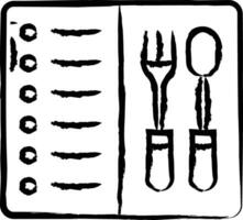 comida menú mano dibujado vector ilustración