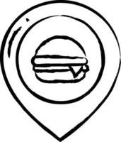 Burger Place hand drawn vector illustration