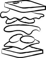 Sandwich hand drawn vector illustration