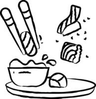 Sushi mano dibujado vector ilustración