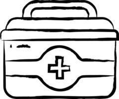 first aid kit hand drawn vector illustration