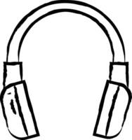 auriculares mano dibujado vector ilustración