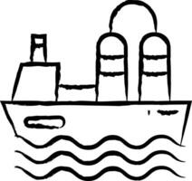 Oil Tanker hand drawn vector illustration