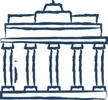 Brandenburg gate hand drawn vector illustration