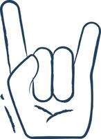 Horns up hand drawn vector illustration