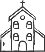 Iglesia mano dibujado vector ilustración
