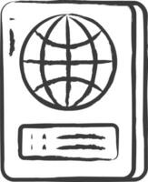 pasaporte mano dibujado vector ilustración