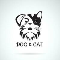 Vector of dog and cat face design on a white background. Schnauzer. Pet. Animal. Easy editable layered vector illustration.