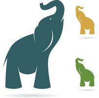 Vector of an elephant on white background, Wildlife Animals. Easy editable layered vector illustration.