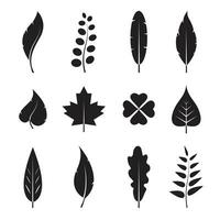 Vector set of leafs icon on white background. Easy editable layered vector illustration.