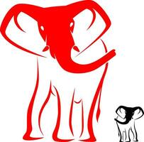 Vector of an elephant on white background, Wildlife Animals. Easy editable layered vector illustration.