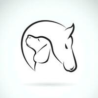 Vector of horse and dog on white background