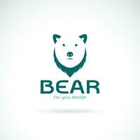 Vector of bear head design and the letters on white background. Wild Animals. Easy editable layered vector illustration.