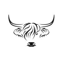 Vector of highland cow head design on white background. Farm Animal. Cows logos or icons. Easy editable layered vector illustration.