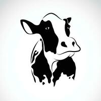 vector de un vaca cabeza en negro antecedentes. granja animales fácil editable en capas vector ilustración.
