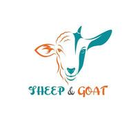 Vector of sheep face and goat face on a white background. Animals farm. Easy editable layered vector illustration.