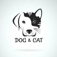 Vector of dog and cat face design on a white background. Pet. Animal. Easy editable layered vector illustration.