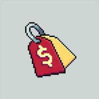 Pixel art illustration Price Tag. Pixelated Price Tag. Price Tag pixelated for the pixel art game and icon for website and video game. old school retro. vector