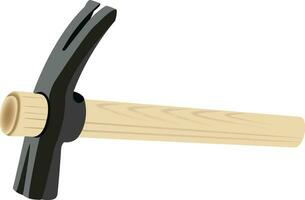 hammer with wooden handle for construction use vector