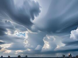 tormenta nubes encima el horizonte foto