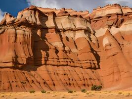 the beautiful sandstone formation of the red rock in the valley of the state, arizona photo