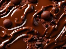 3d illustration - abstract chocolate background with glossy chocolate. photo