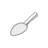 Kids drawing Cartoon Vector illustration medicine measuring spoon Isolated in doodle style