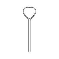 Hand drawn Kids drawing Cartoon Vector illustration heart shaped spoon Isolated in doodle style
