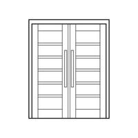 mano dibujado niños dibujo vector ilustración dos panel despojado loseta doble puerta aislado en blanco antecedentes