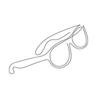 Glasses drawn in one continuous line. One line drawing, minimalism. Vector illustration.
