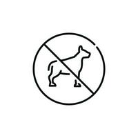 No dogs allowed line icon sign symbol isolated on white background vector