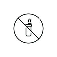 No lighter line icon symbol isolated on white background vector