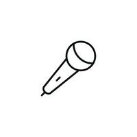 Microphone line icon isolated on white background vector