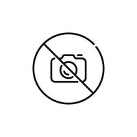 No camera allowed line icon sign symbol isolated on white background vector