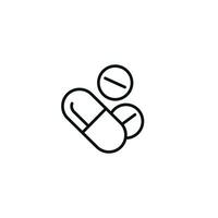 Medical drug line icon isolated on white background vector