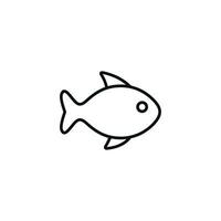pescado línea icono aislado en blanco antecedentes vector