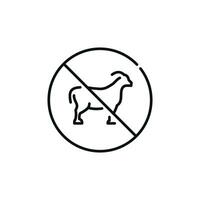 No goat allowed line icon sign symbol isolated on white background vector